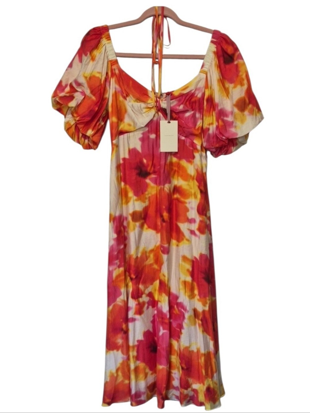 Alex Marie Monroe Floral Puff Sleeve Maxi Dress Size 8 NWT